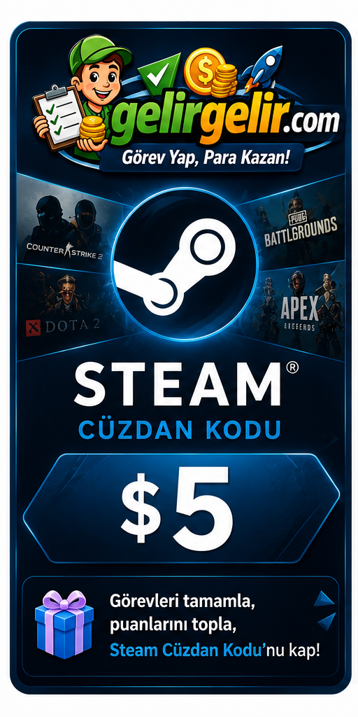 Steam 5 Dolar Cüzdan Kodu
